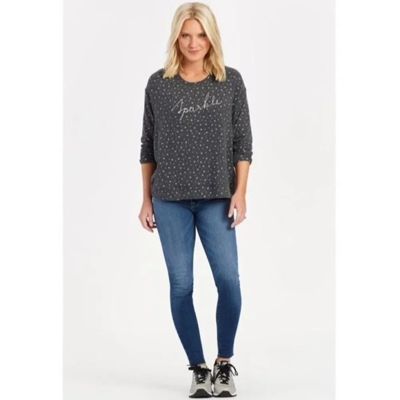 Sundry NWT Gray Sparkle Pullover Sweater Size 1 (Small) Draped Back Detail New - Picture 13 of 14